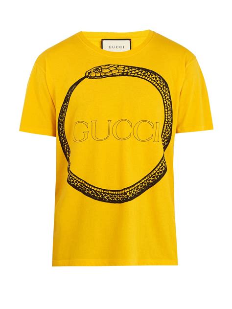 gucci yellow snake shirt